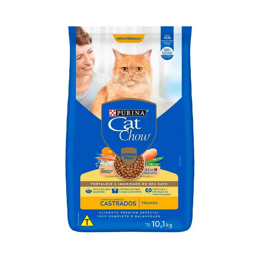 Ração Cat Chow para Gatos Filhotes Sabor Frango e Leite 10,1Kg - Petnautas