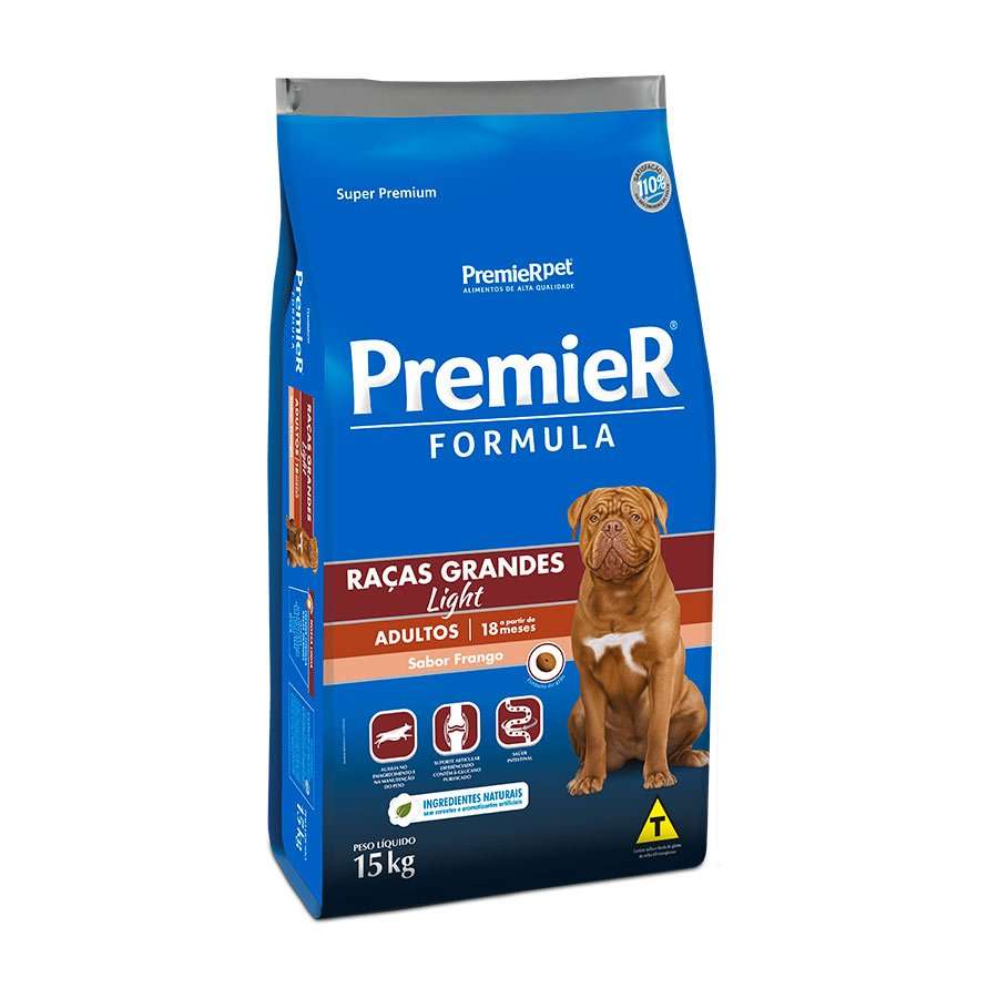 Ração Golden Fórmula Light para Cães Adultos, 15kg Premier Pet Para Todas  Grande Adulto