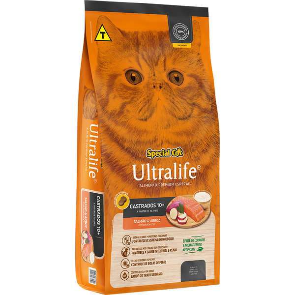 Ra O Special Cat Ultralife Para Gatos Castrados S Nior Sabor Salm O E Arroz Kg Granpet